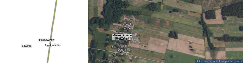 Zdjęcie satelitarne Mieleszkowce Pawłowickie ul.